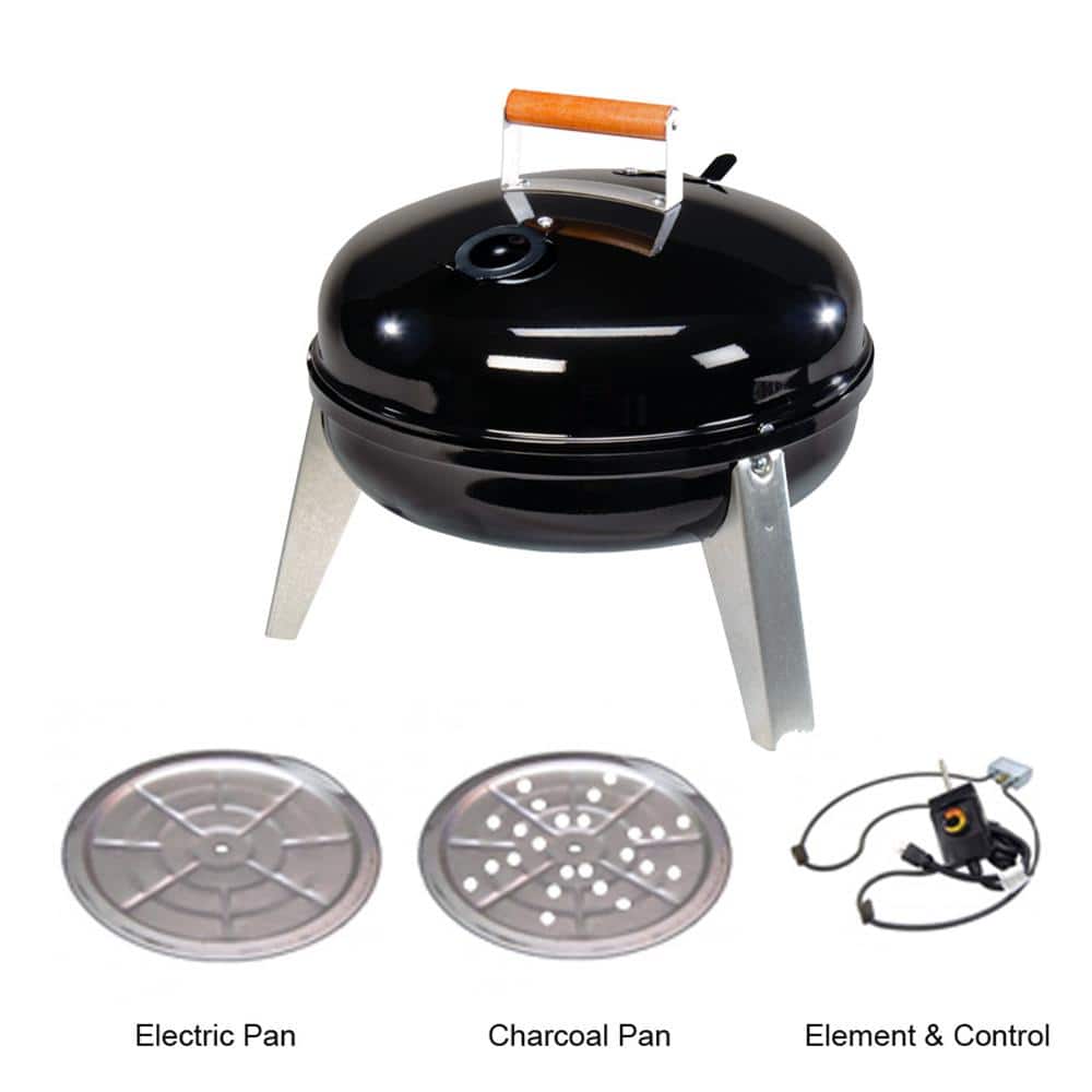 Americana Red Dual-Fuel Portable Charcoal and Electric Grill