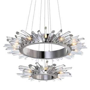 Thorns 18 Light Chandelier With Polished Nickle Finish