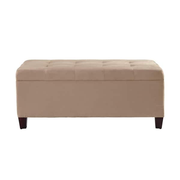 Crown Comfort 's Brown Button Tufted Memory Foam Folding Ottoman