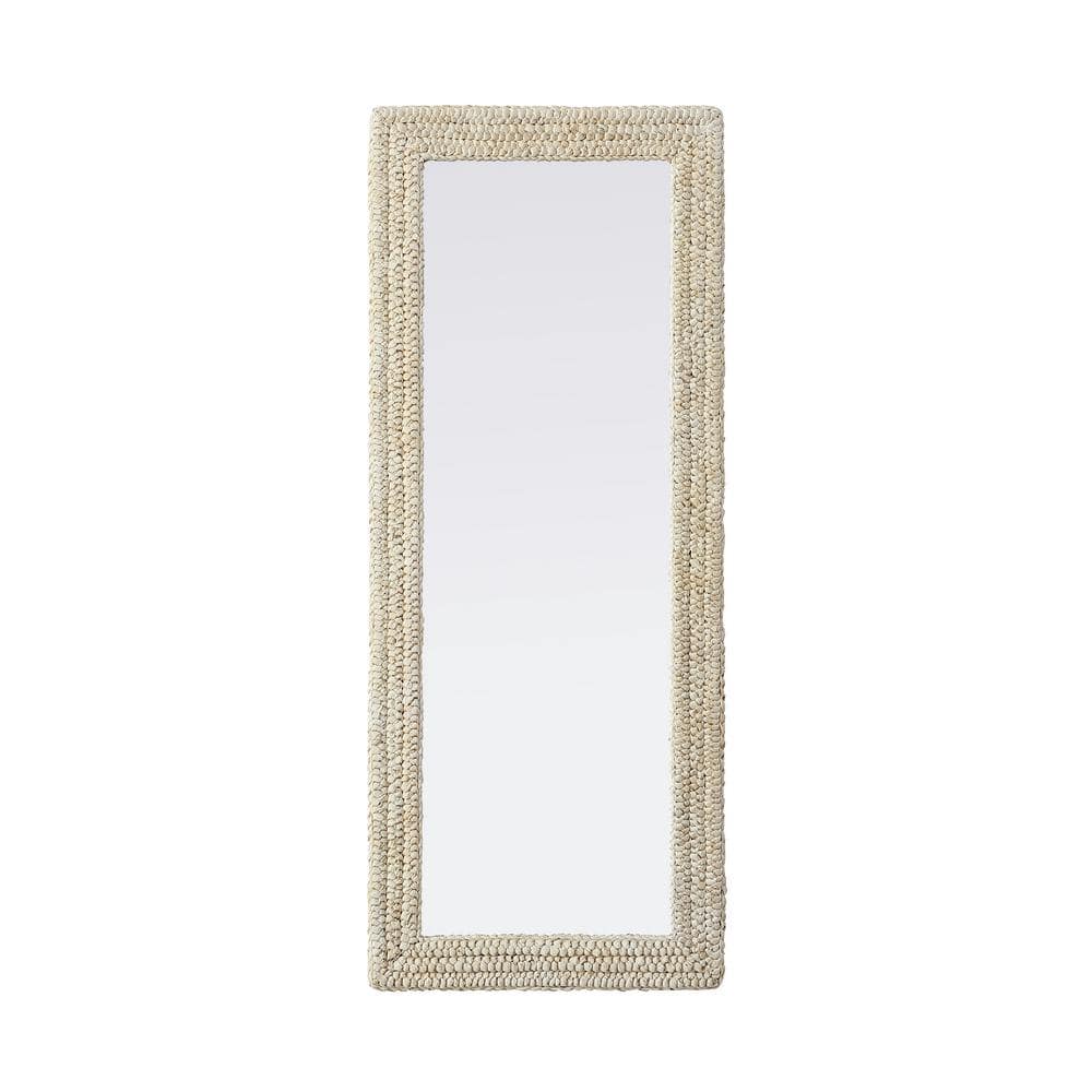 Timeless Home Linen White 24 in. W x 60 in. H Cornhusk Wall Mirror