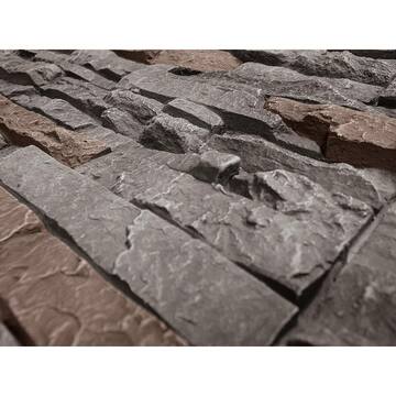 Stacked Stone Coffee 12 in. x 42 in. Faux Stone Siding Panel