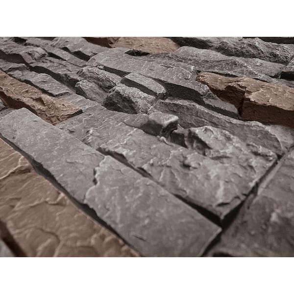 GenStone 42 in. W x 12 in. L Coffee Faux Stone Panel Siding