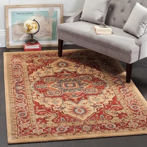 Mahal Red/Natural 10 ft. x 14 ft. Border Area Rug