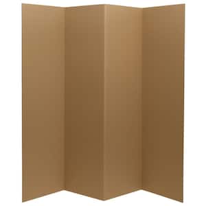 6 ft. Tall Brown Temporary Cardboard Folding Screen - 4 Panel
