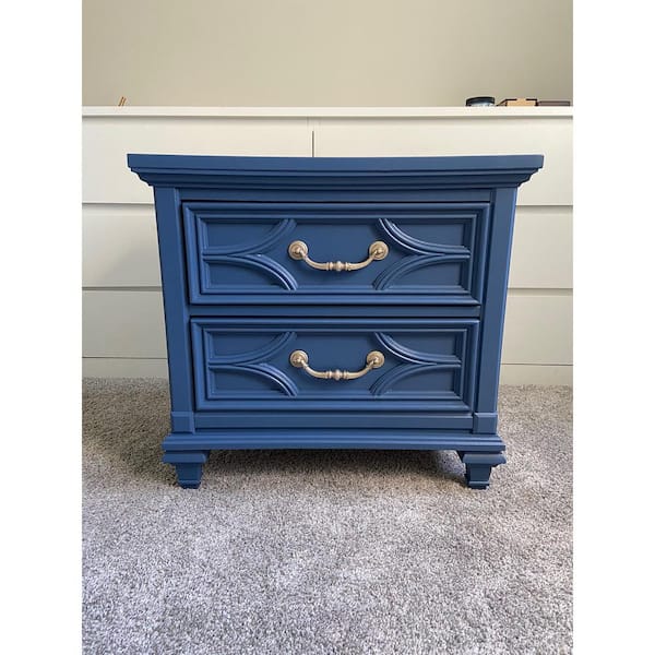 Blue Painted Glazed Tall Wall Cabinet - Ca 1920
