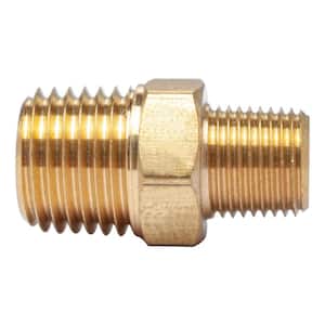 1/4 in. x 1/8 in. MIP Brass Pipe Hex Reducing Nipple Fitting (5-Pack)