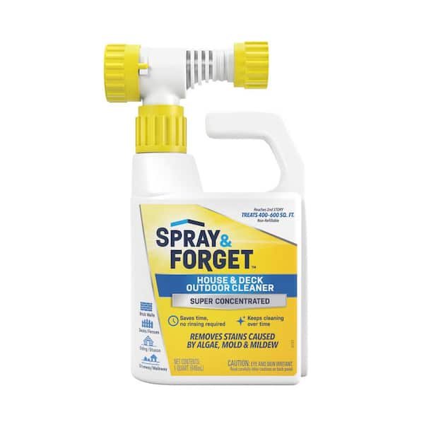 Spray & Forget 1 qt. House and Deck Outdoor Cleaner with Hose End Adapter, Stain Remover