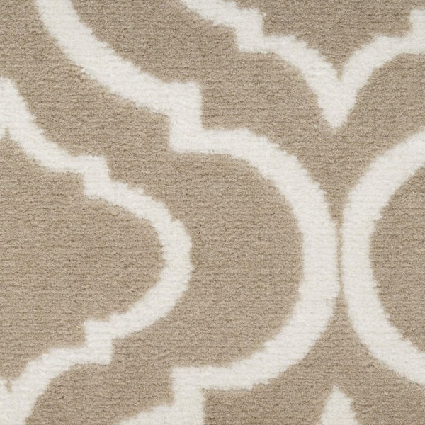 2 ft. x 7 ft. Beige Trellis Washable Area Rug