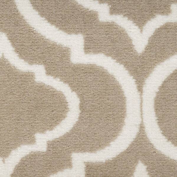 2 ft. x 7 ft. Ivory Trellis Washable Area Rug