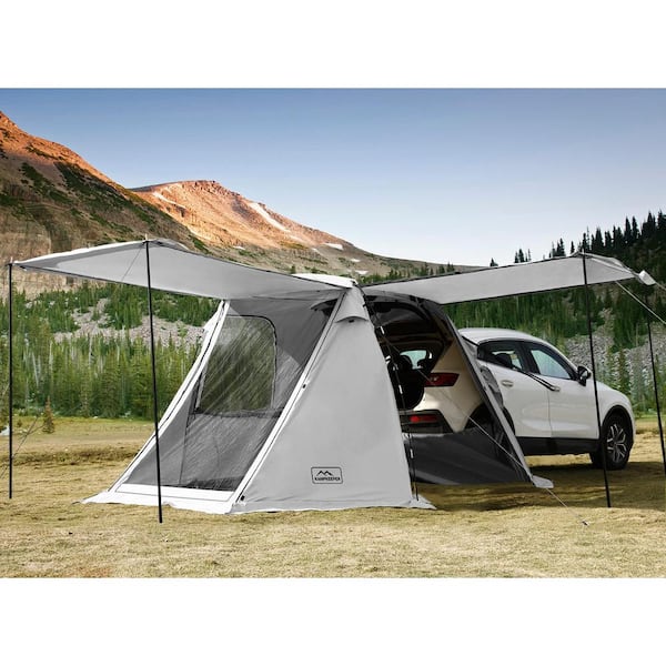 Zeus & Ruta 9 ft. x 11 ft. Gray SUV Car Tent, Tailgate Shade Awning ...