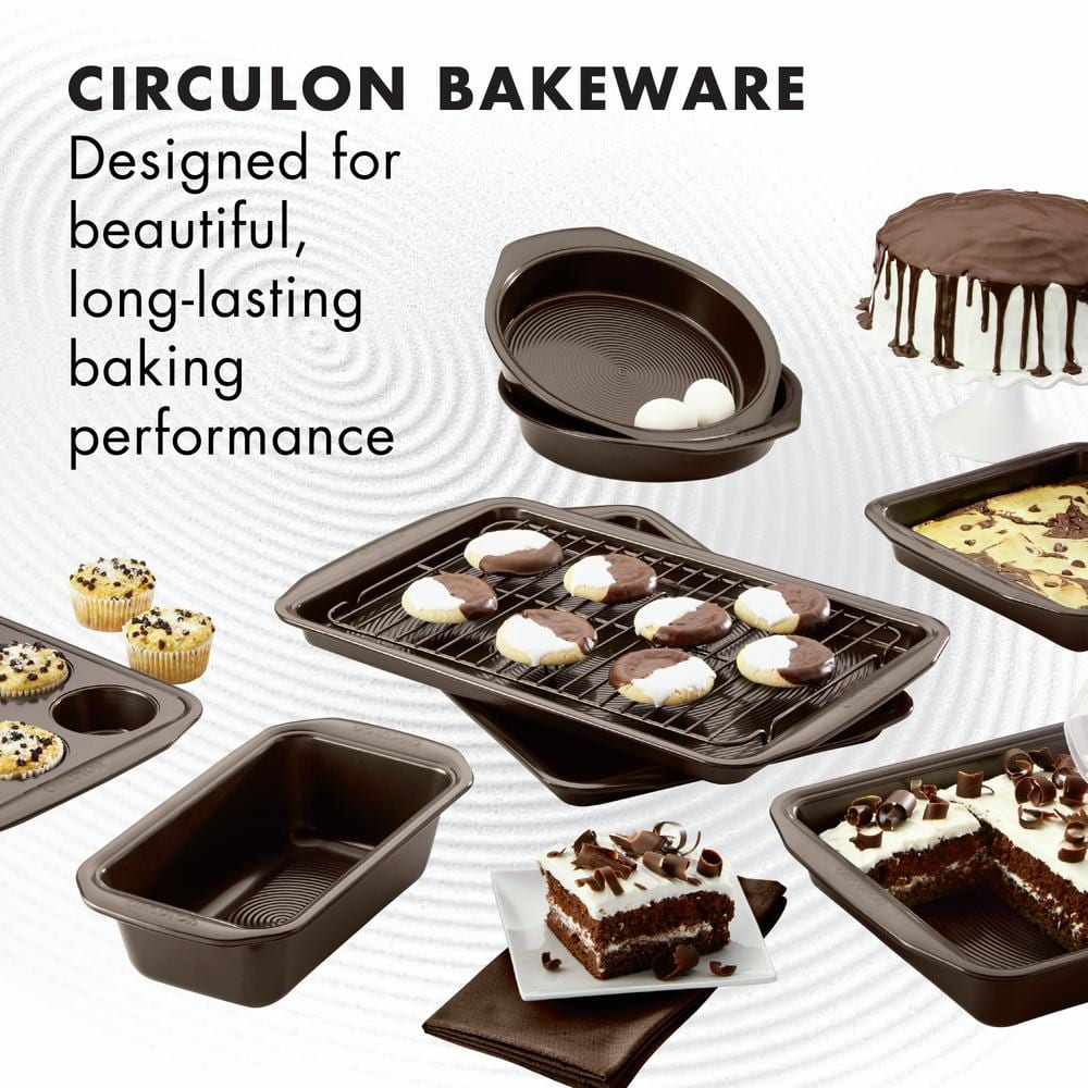 Circulon 10-Piece Chocolate Brown Nonstick Bakeware Set