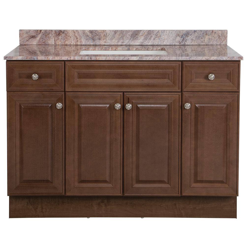 Glacier Bay Glensford 49 in. W x 22 in. D Bath Vanity in Butterscotch