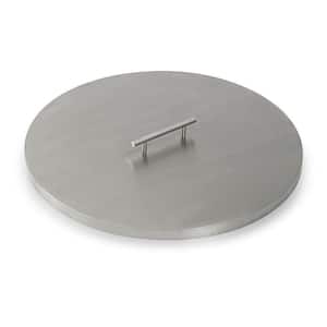 19 in. Round Stainless Steel Cover for Drop-In Fire Pit Pan