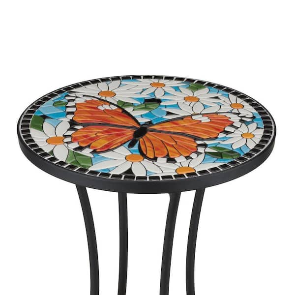 Regal Art & Gift Mosaic Plant Stand-Butterfly 13864 - The Home Depot