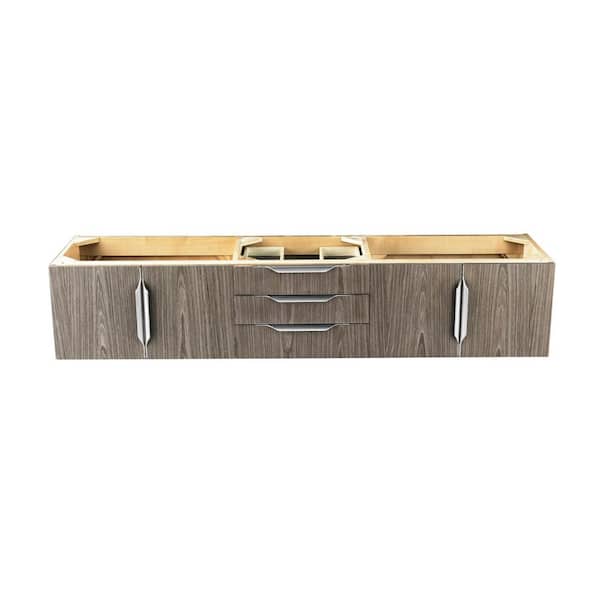 James Martin Vanities Columbia 72.5 in. W x 18.8 in. D x 14.5 in. H Double Bath Vanity Cabinet without Top in Ash Gray