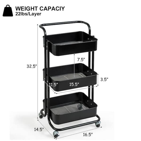 Tray Rolling Trolley Storage Cart Hair Extension Tool Kit for