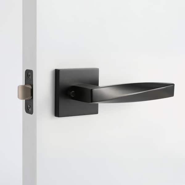 Convex Matte Black Passage Hall/Closet Modern Door Handle (Left Hand)