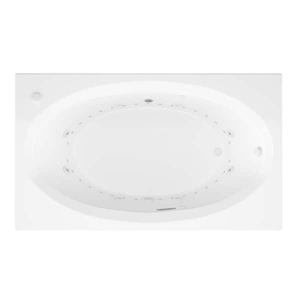 Imperial Diamond Series 5 ft. Left Drain Rectangular Drop-in Whirlpool and Air Bath Tub in White