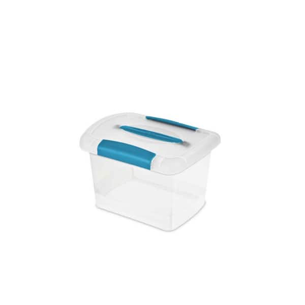 Sterilite ShowOffs Large Storage Box with Lid - Clear/Aqua Blue, 1 ct - QFC