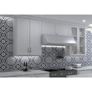 Luv Passion Black/White/Blue/Gray 8 in. x 8 in. Smooth Matte Porcelain Floor and Wall Tile (8.17 sq. ft./Case)