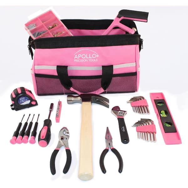 Apollo 135-Piece Home Tool Kit in Pink DT0773n1 - The Home Depot