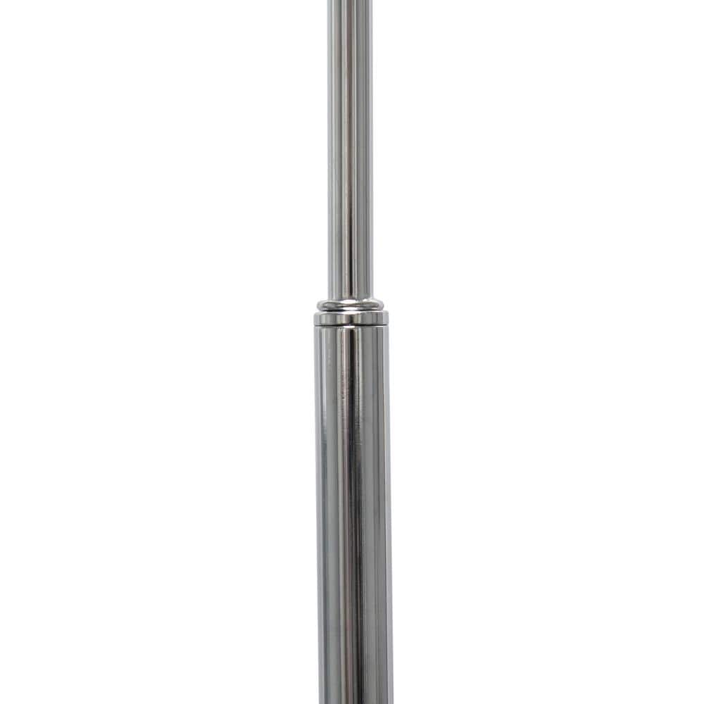 66" Brushed Nickel Arc Floor Lamp with White Fabric Shade