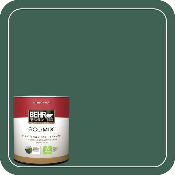 1 qt. #M430-7 Green Agate Flat EcoMix Plant-Based Interior Paint & Primer