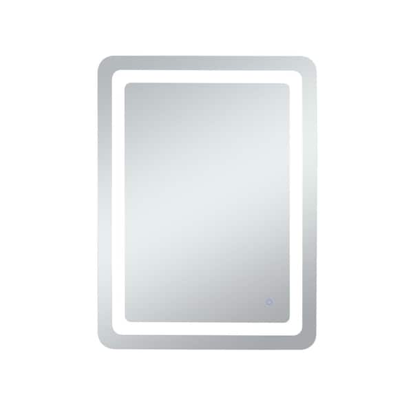 Unbranded Home Living 27 in. W x 36 in. H Rectangular Frameless LED Wall Bathroom Vanity Mirror in Glossy White (Color Changing)