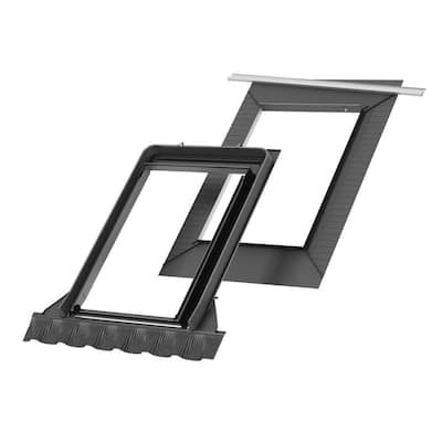 PK10 High-Profile Tile Roof Aluminum Flashing w/ Underfelt Collar, Drainage Gutter for GPU Roof Windows