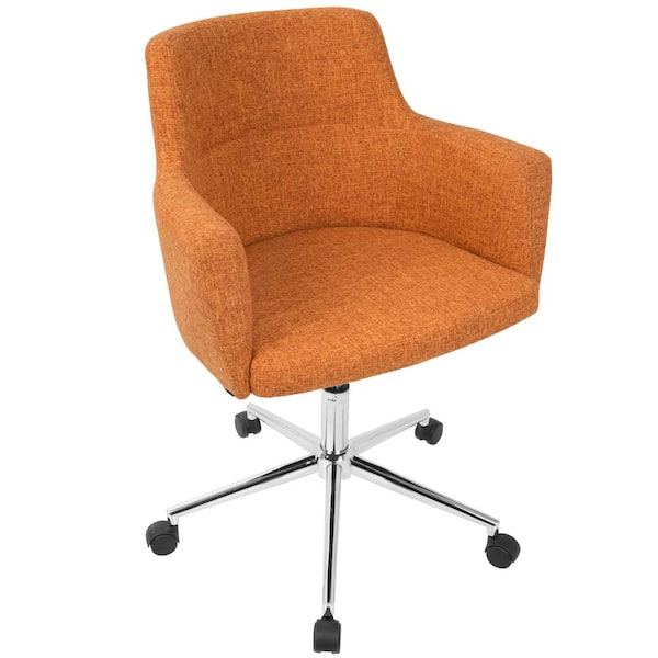 Lumisource Andrew Contemporary Adjustable Orange Fabric Office Chair