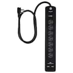 GE 7-Outlet 2-USB Pro Surge Protector 33664 - The Home Depot