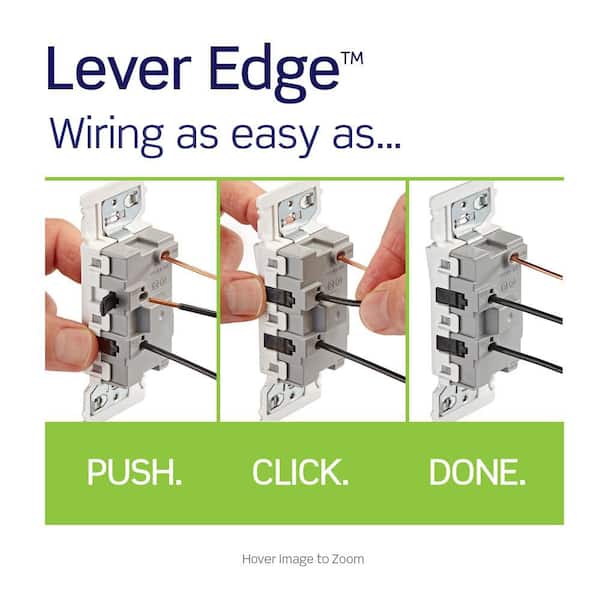 Leviton - Decora Lever Edge 15 Amp 120/277 Volt Single Pole Switch, White (1-Pack) E5601-SW