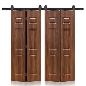 CALHOME 56 in. x 84 in. 6 Panel Hollow Core Walnut Composite
