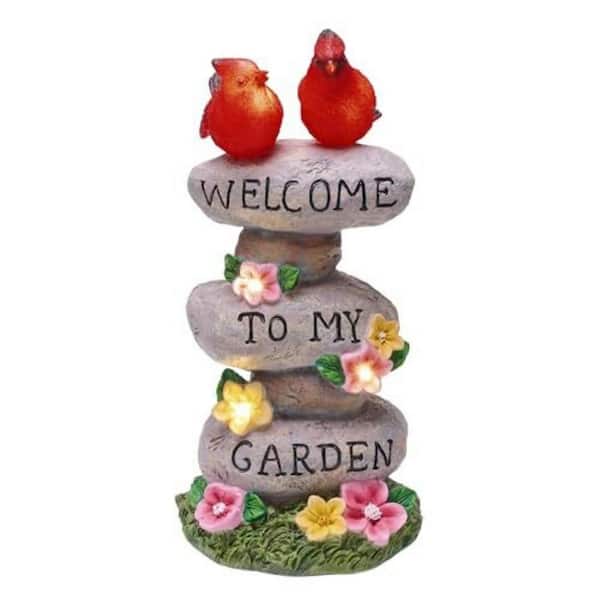 11 in. Multicolor Resin Solar Landscape Statues