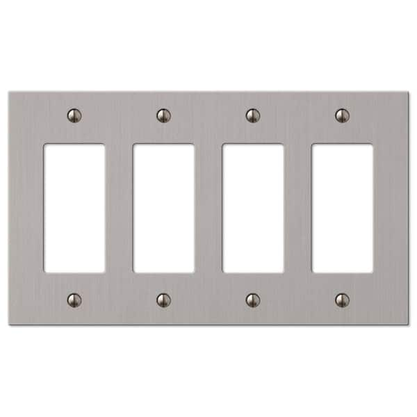 AMERELLE Barnard 4 Gang Rocker Metal Wall Plate - Brushed Nickel