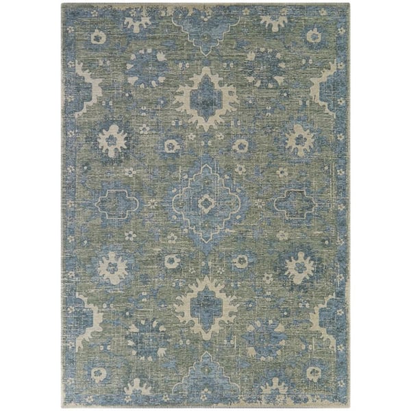 Berengarten Blue 8 ft. x 10 ft. Medallion Area Rug