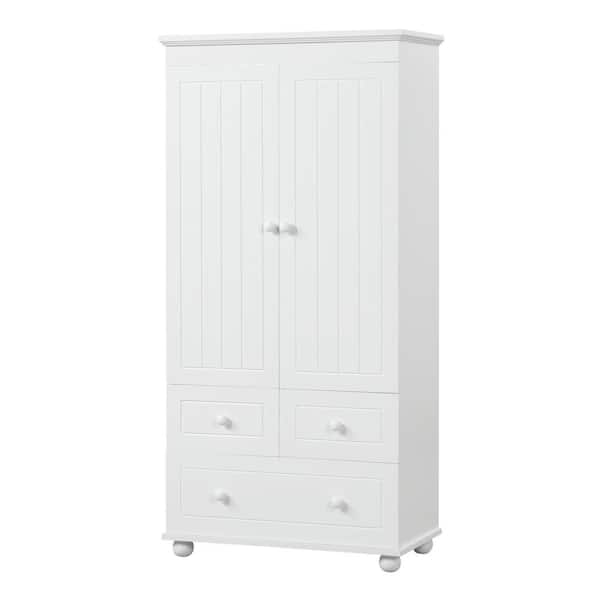 Cesicia 30.6 in. W x 15.8 in. D x 62.7 in. H White Linen Cabinet with 3-Drawer