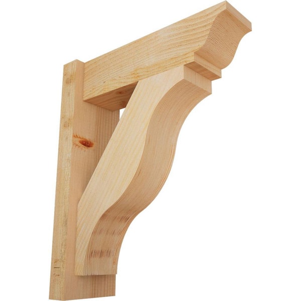 Ekena Millwork 6 in. x 22 in. x 18 in. Douglas Fir Fuston Traditional Rough Sawn Outlooker