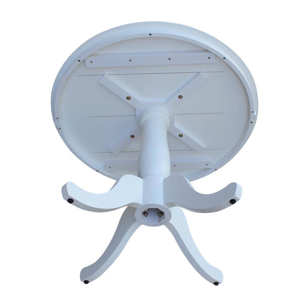 Cottage Charm White Solid Wood 38" Round Dining Table
