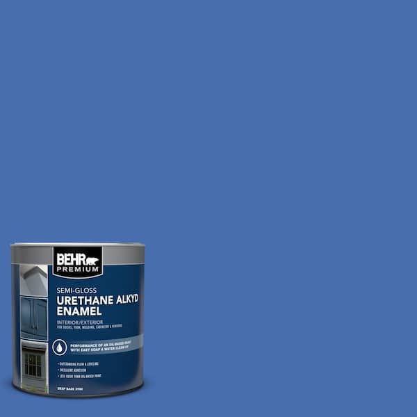 1 qt. #PPU15-05 New Age Blue Semi-Gloss Enamel Urethane Alkyd Interior/Exterior Paint
