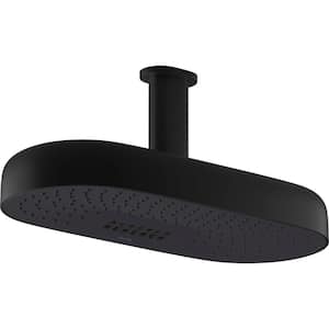Statement 2-Spray Patterns with 2.5 GPM 14 in. Wall Mount Fixed Shower Head in Matte Black