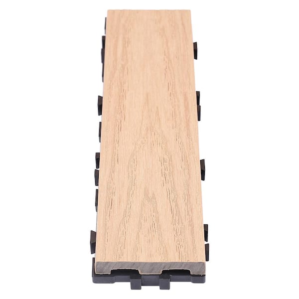 NewTechWood UltraShield Naturale 3 in. x 1 ft. Quick Composite Single Slat Deck Tile in Canadian Maple (4-Pieces per Box)