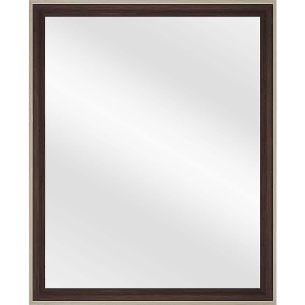 21.8 in. W x 28.8 in. H Brown Vanity Mirror