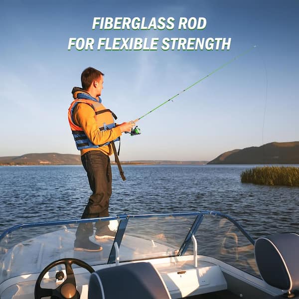 Fiberglass Fishing Rod and Reel Starter Set 2000