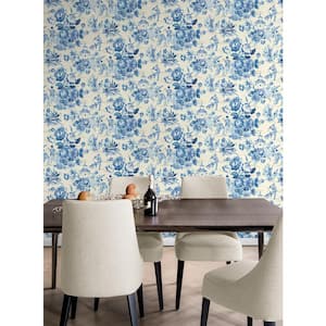 Travel Diary Delft Chinoiserie Vinyl Peel and Stick Wallpaper Roll (Covers 30.75 sq. ft.)