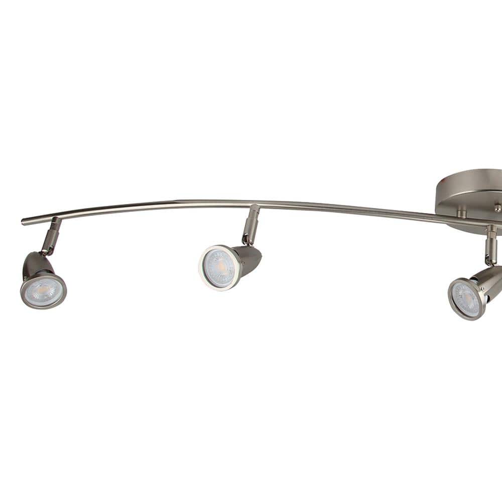 Brushed Nickel 52" LED Flush Mount Ceiling Light with Glass Shades