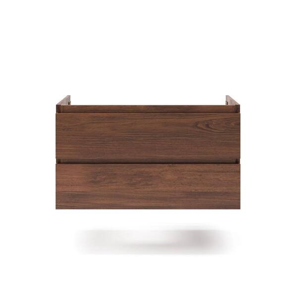 Formosa 35 in. Wall Mount Floating Single Bath Vanity Cabinet without Top in Warm Walnut