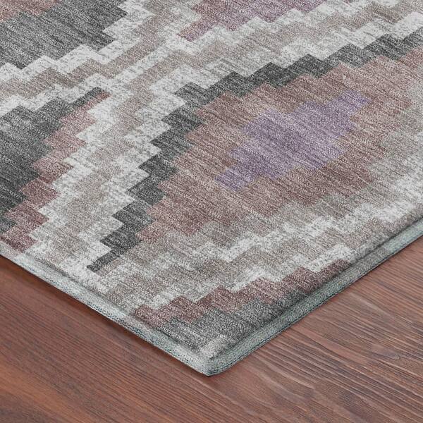 Mayfield Premium Machine Washable Abstract AMF2331 Blush 10 ft. x 14 ft. Area Rug