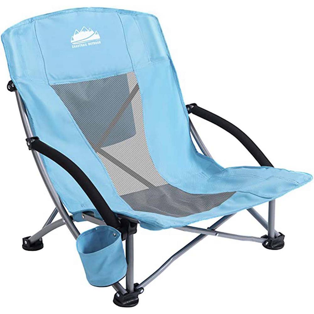 Outdoor Beach Chair Camping Folding Chair in Blue