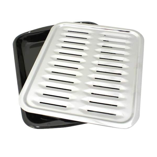 BP100 2 Piece Air Fry Bake and Broil Pan with Chrome Grill